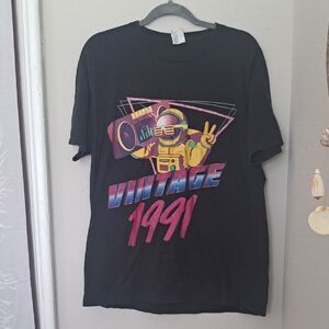 Vintage 1991 Black Kids T-Shirt